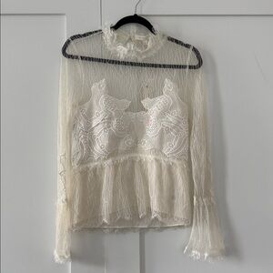 JONATHAN SIMKHAI lace off white top